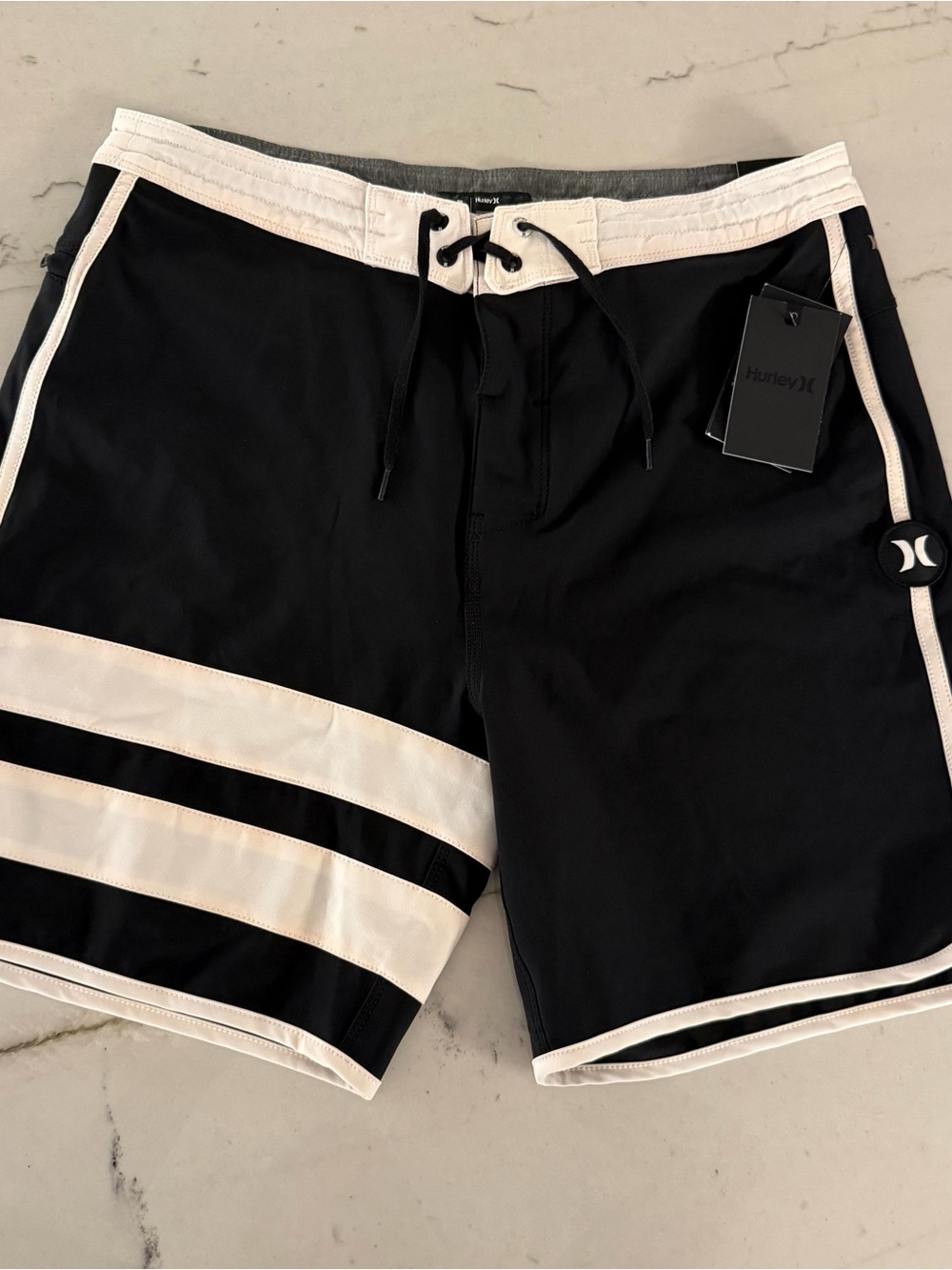 NWT Hurley Phantom BP 18" Drawstring Boardshorts Black Mens Size 31 New